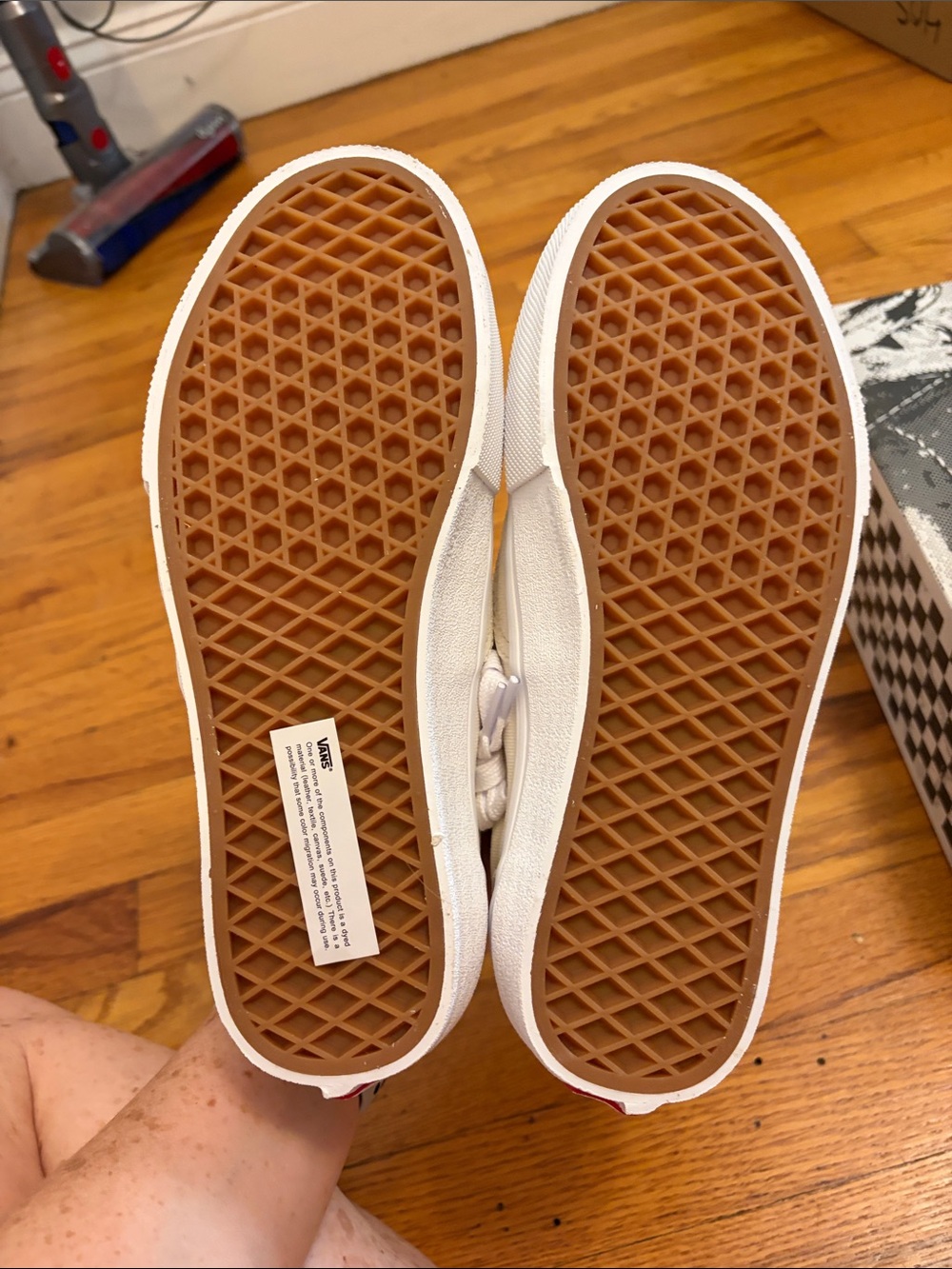 Vans Cream Canvas Low-Top Sneakers - Picture 3 of 6